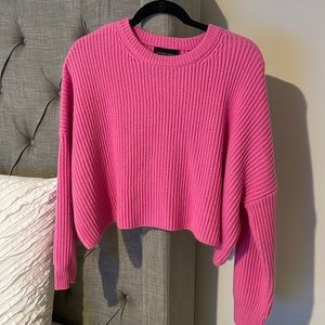CottonCandyLA hot pink crop sweater - size S/M